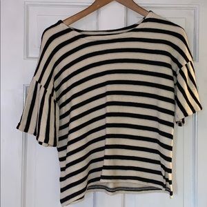 Madewell Stripe Bell Sleeve Sweater